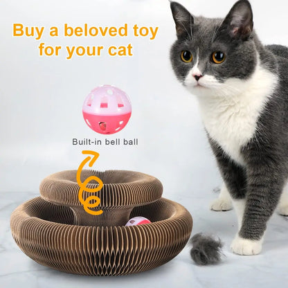PawOrbit™ 3-in-1 Cat Scratcher & Play Ball Board