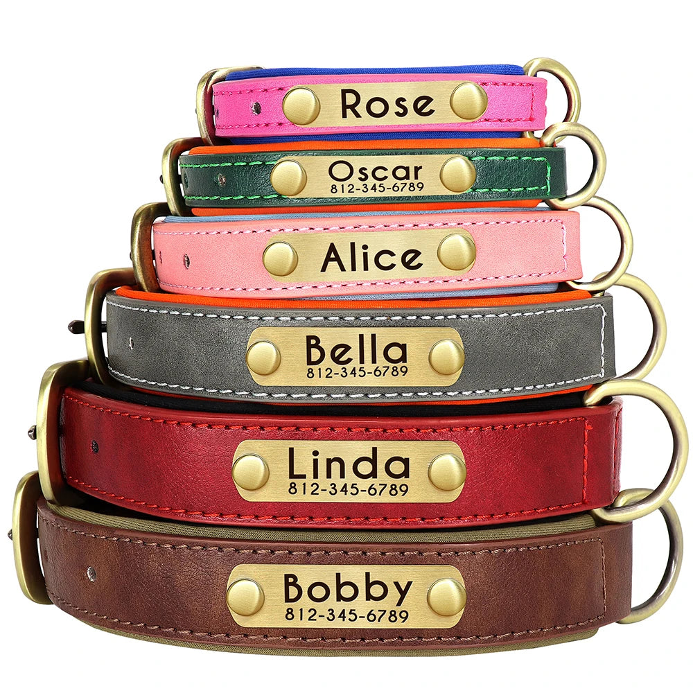 Personalized PU Leather Dog Collar