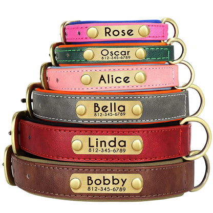 Personalized PU Leather Dog Collar