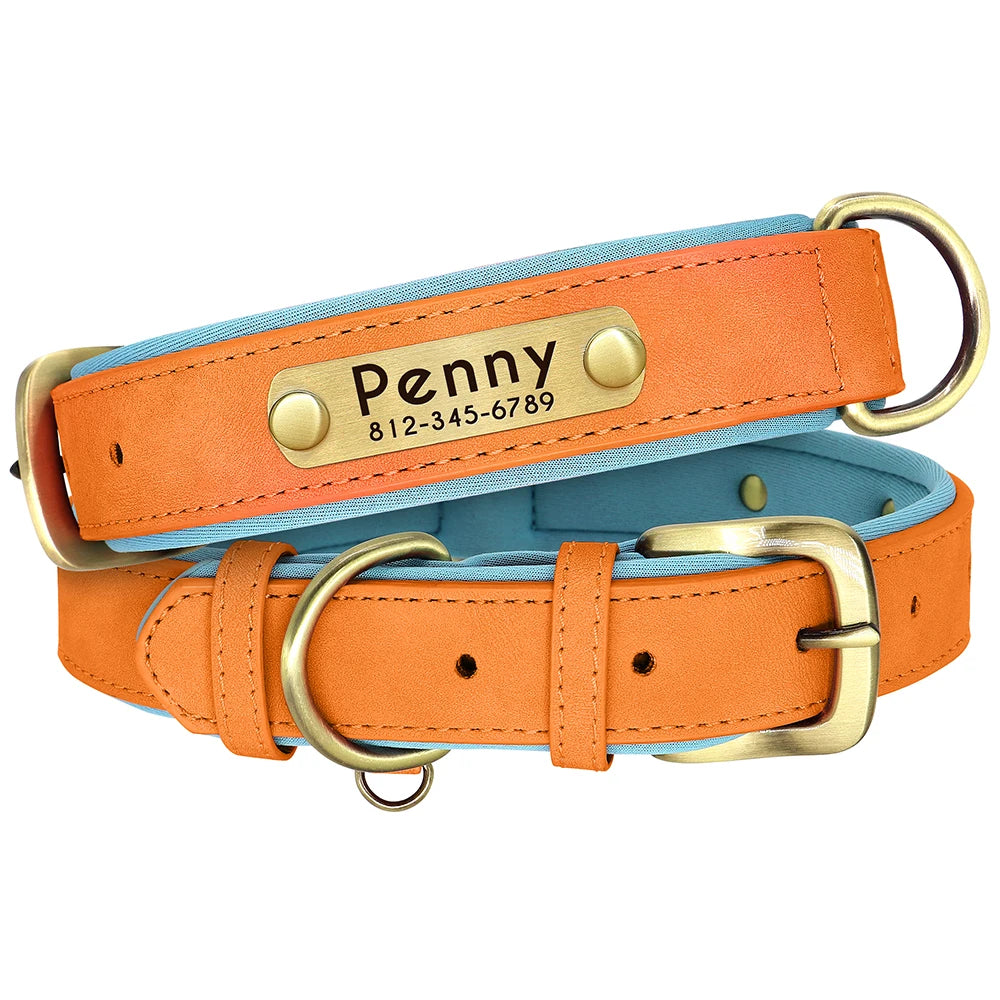 Personalized PU Leather Dog Collar
